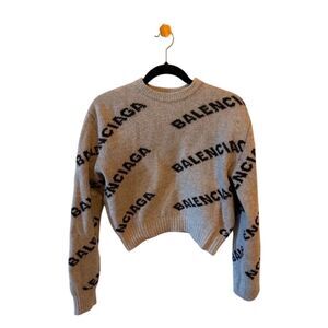 Balenciaga Wool Cropped Crewneck